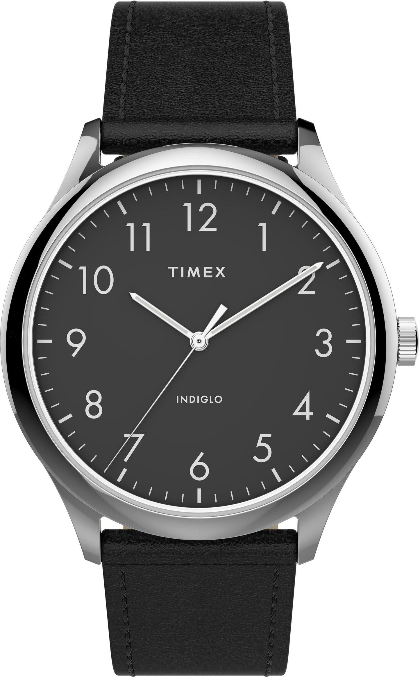 Timex TW2T71900 Men's Modern Easy Reader 40mm Black Leather Strap