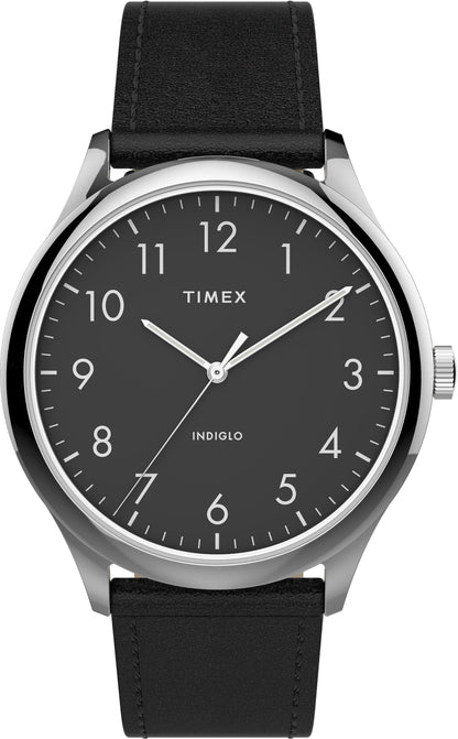 Timex TW2T71900 Men's Modern Easy Reader   40mm Black Leather Strap