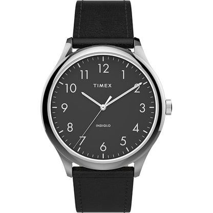 Timex TW2T71900 Men's Modern Easy Reader   40mm Black Leather Strap